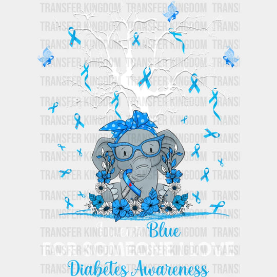 I Wear Blue For Someone Love - Diabetes Dtf Heat Transfer Unisex S & M (10’’) / Light Color