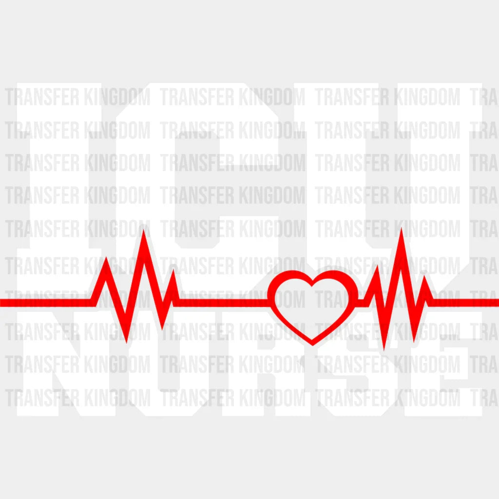 Icu Heart Rhythm Nurse Design - Dtf Heat Transfer Unisex S & M (10’’) / Light Color See Imaging
