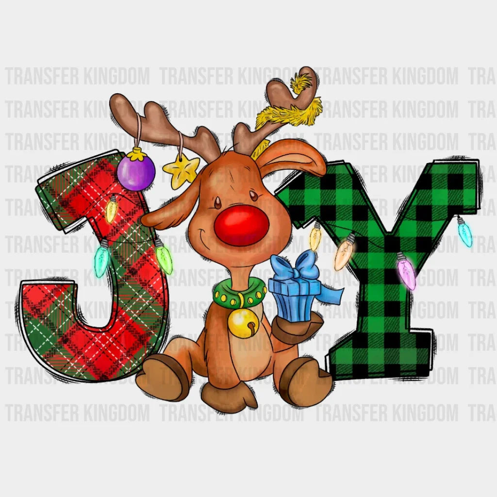 Joy Deer Christmas Design - Dtf Heat Transfer