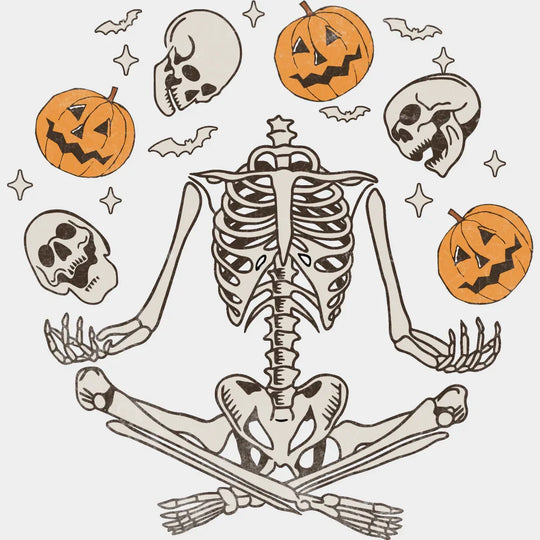 Juggling Skeleton - Halloween DTF Transfer Adult Unisex - S & M (10’’) / Light Color Design (See Imaging)