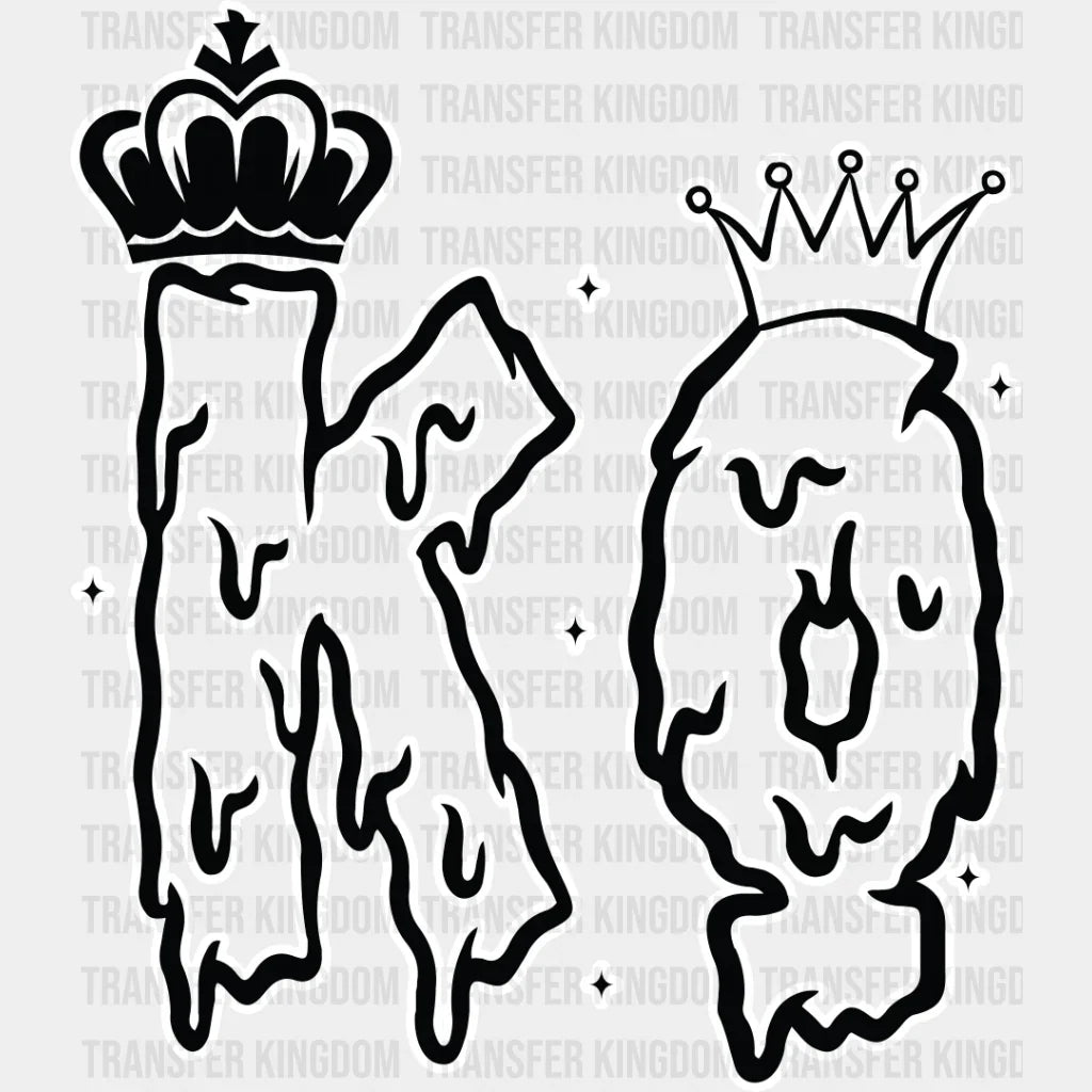 King And Queen Letter - King-Queen Dtf Heat Transfer