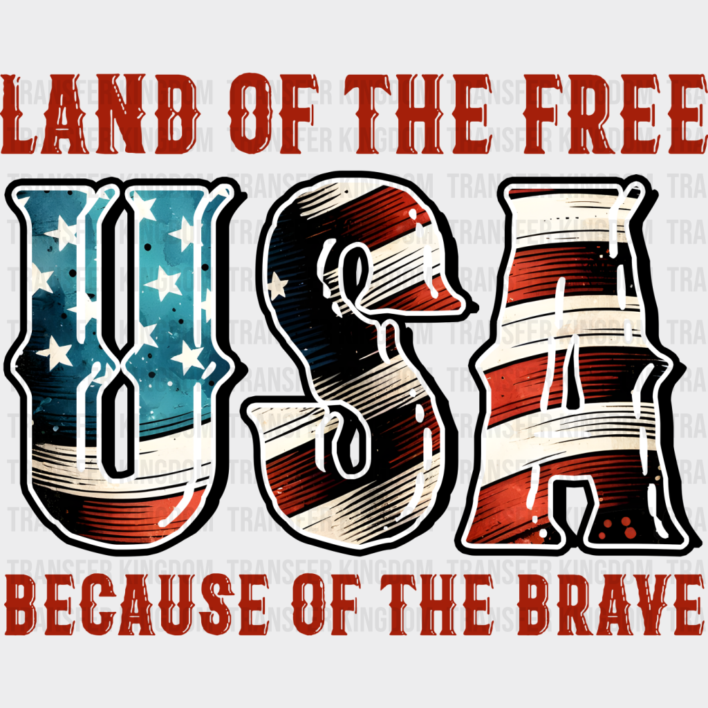 Land Of The Free Usa - Military Dtf Heat Transfer