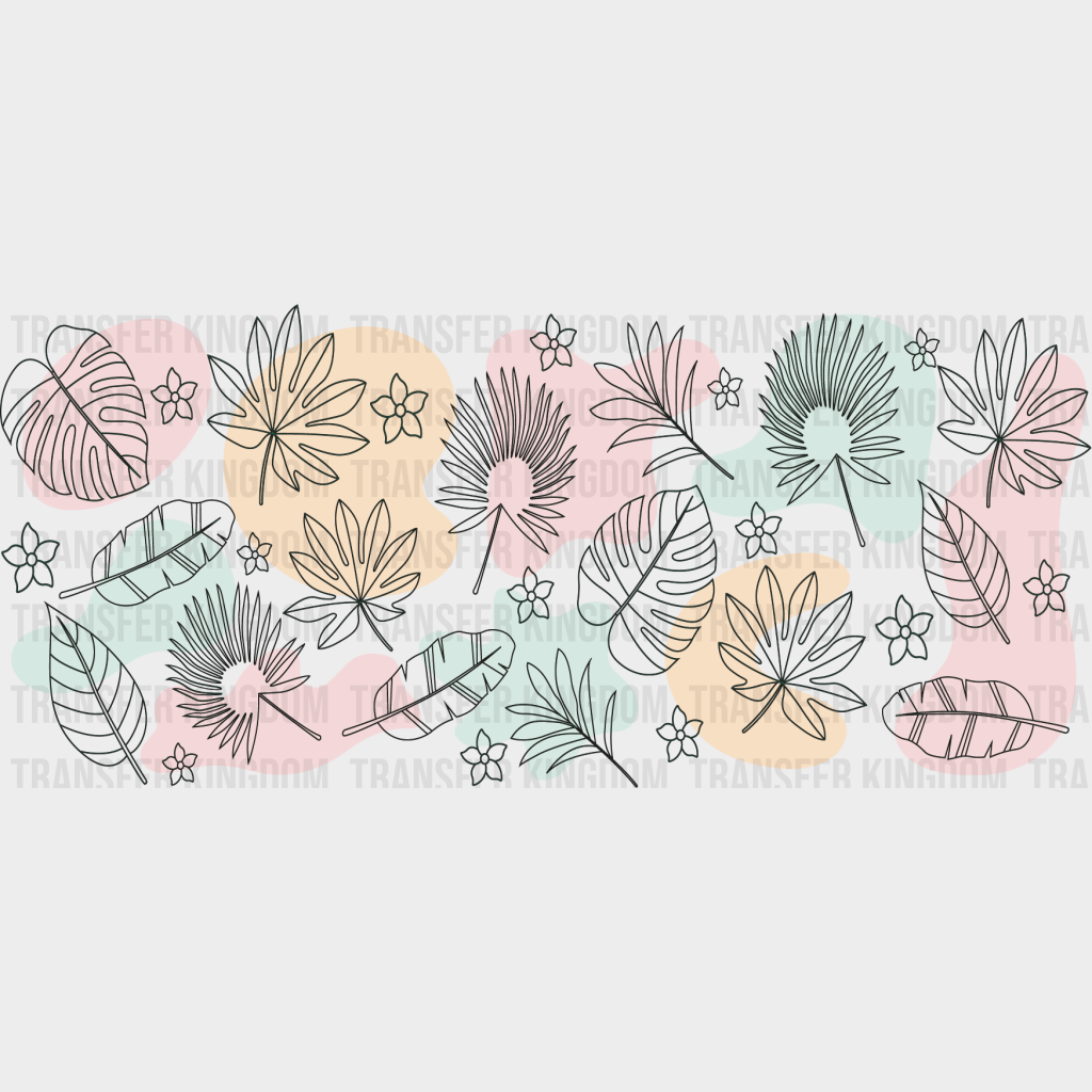 Leaves Uv Dtf Transfer Cup Wrap Sticker