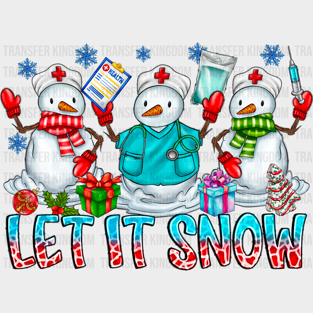 Let It Snow Nurse Design - Dtf Heat Transfer