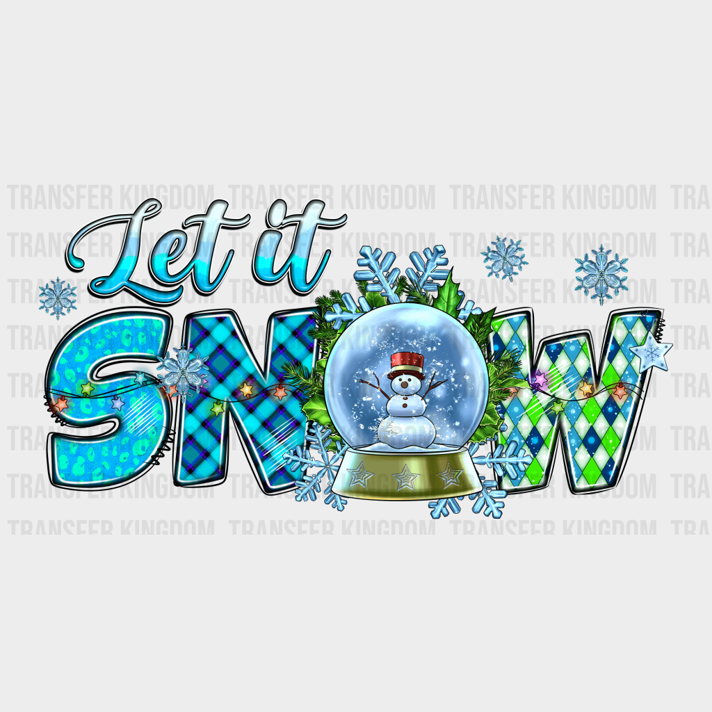Let It Snow Xmas Christmas Design - Dtf Heat Transfer
