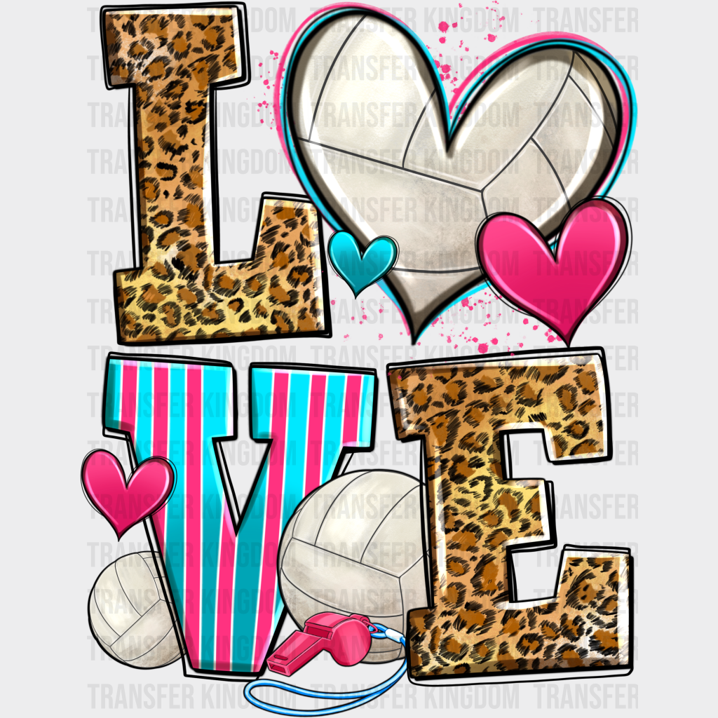Love Leopard Design - Volleyball Dtf Heat Transfer