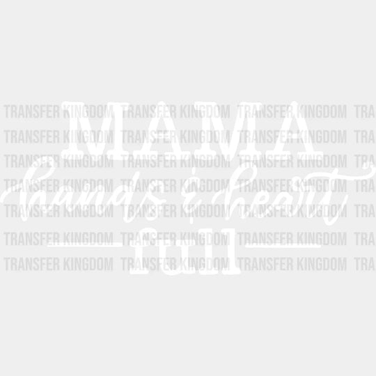 Mama Hands And Heart Full - Pregnancy Gender Reveal Mom Life Strong Design Dtf Heat Transfer Unisex