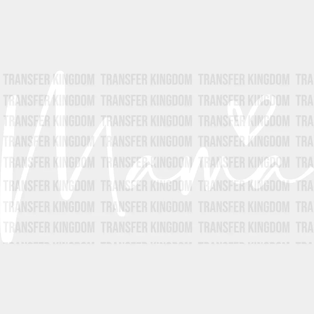 Mama Heart - Mothers Day Design Dtf Heat Transfer Unisex S & M (10’) / Light Color See Imaging