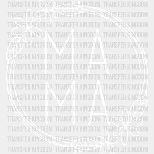 Mama Wreath Floral - Mothers Day Funny Mom Pregnancy Announcement Design Dtf Heat Transfer Unisex S