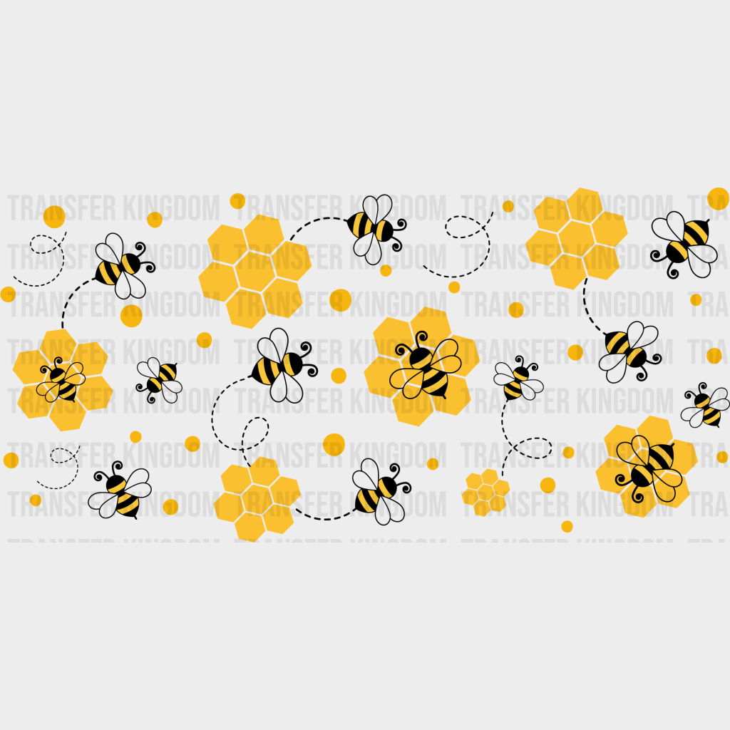 Many Bees Around Beehives Uv Dtf Transfer Cup Wrap Sticker