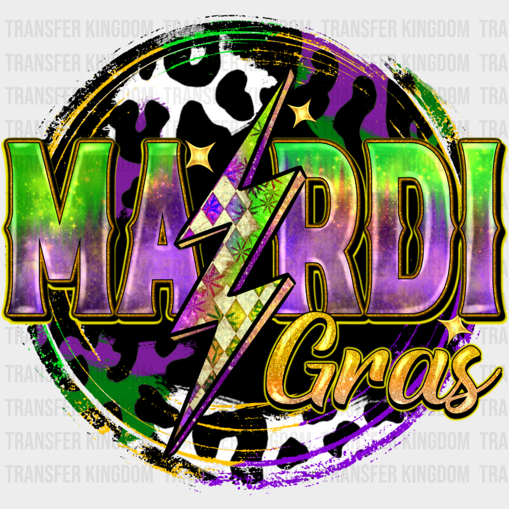 Mardi Gras Circle Design - Dtf Heat Transfer