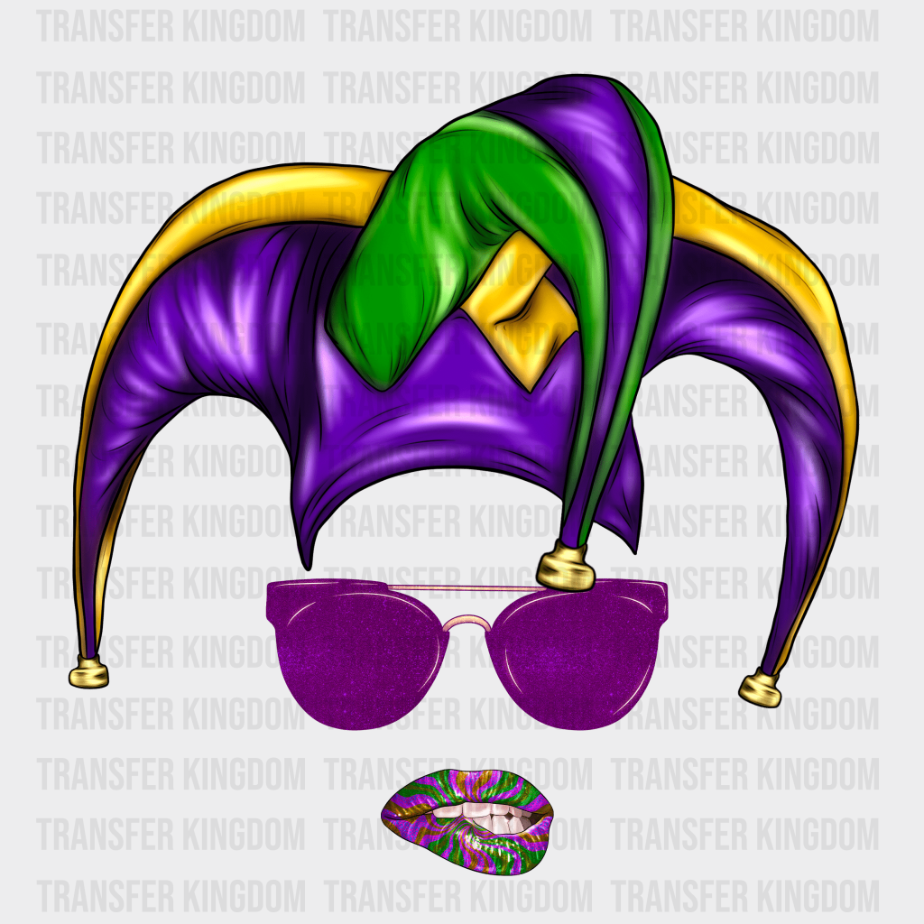 Mardi Gras Face Design- Dtf Heat Transfer