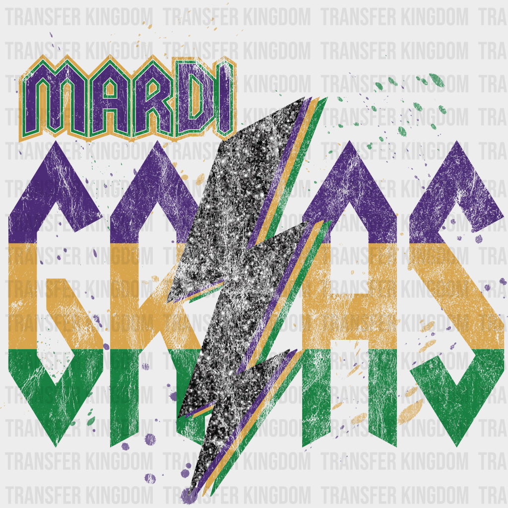 Mardi Gras Lightning - Dtf Heat Transfer