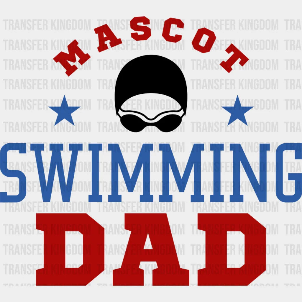 Mascot Swimming Dad Red And Blue - Swimming DTF Transfer