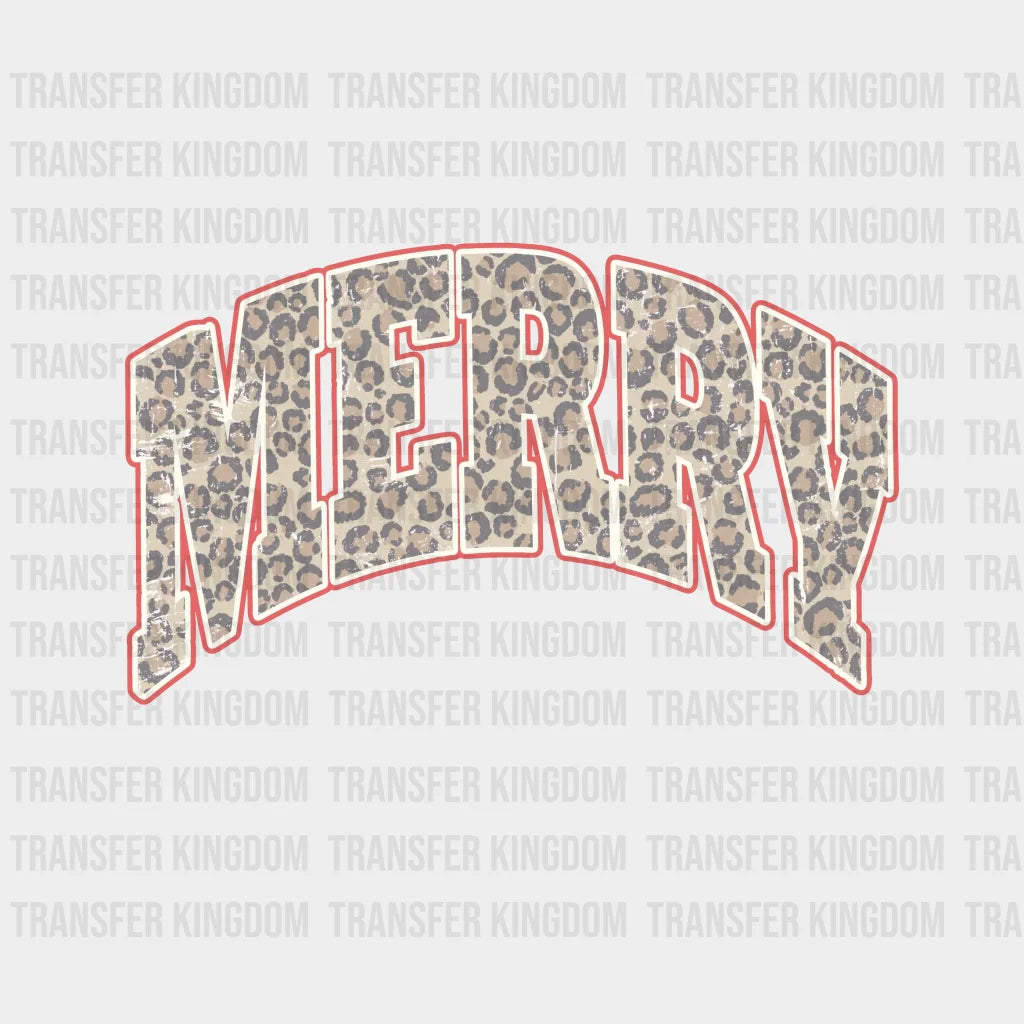 Merry Leopard Christmas Design - Dtf Heat Transfer