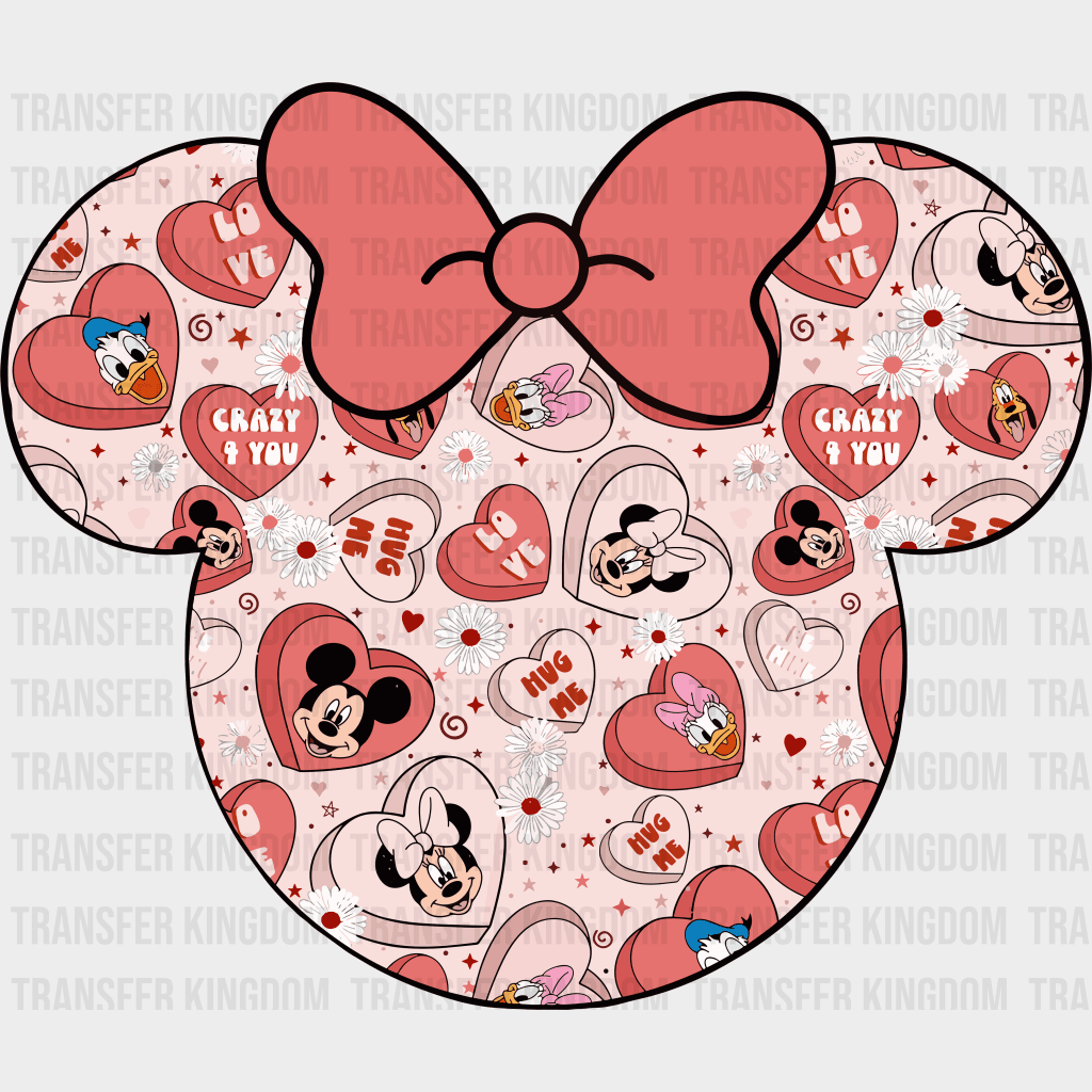Minnie Crazy For You Valentines Day Design - Dtf Heat Transfer