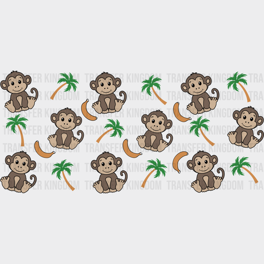 Monkey Uv Dtf Transfer Cup Wrap Sticker