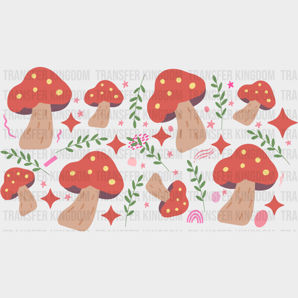 Mushrooms Uv Dtf Transfer Cup Wrap Sticker