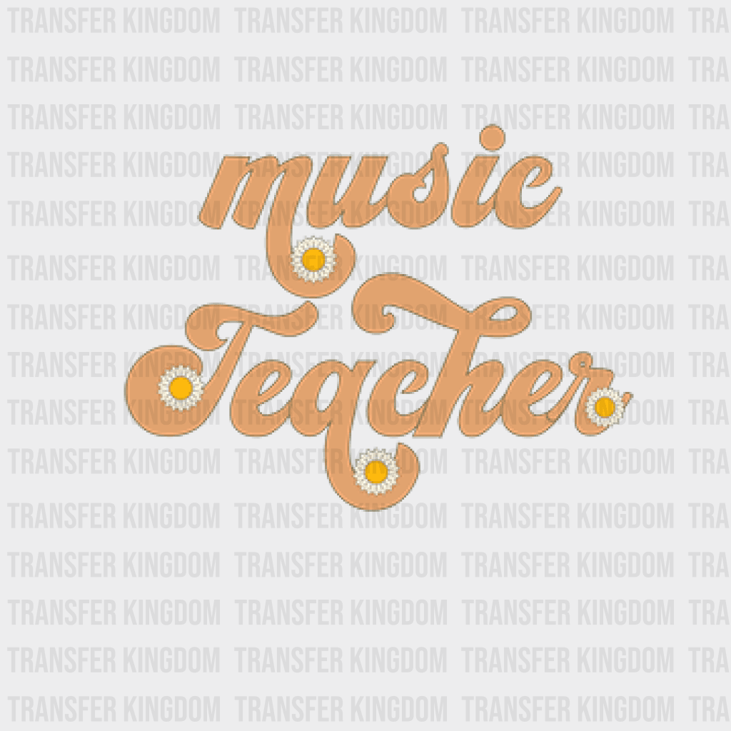 Music Teacher Flower Design - Dtf Heat Transfer