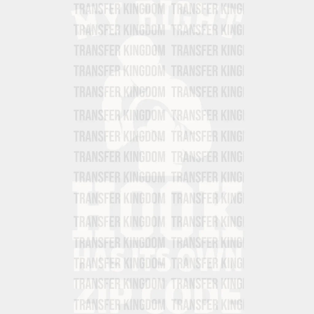 My Right Hook Has It’s Own Zip Code - Boxing Dtf Heat Transfer Unisex S & M (10’’) / Light