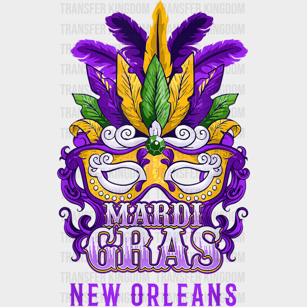 New Orleans Mardi Gras Design- Dtf Heat Transfer