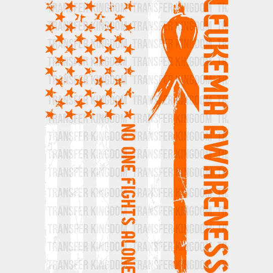 No One Fights Alone - Leukemia Dtf Heat Transfer Unisex S & M (10’’) / Light Color Design See