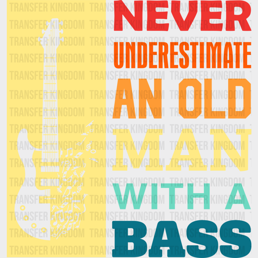 Old Man With A Bass - Singing Dtf Heat Transfer