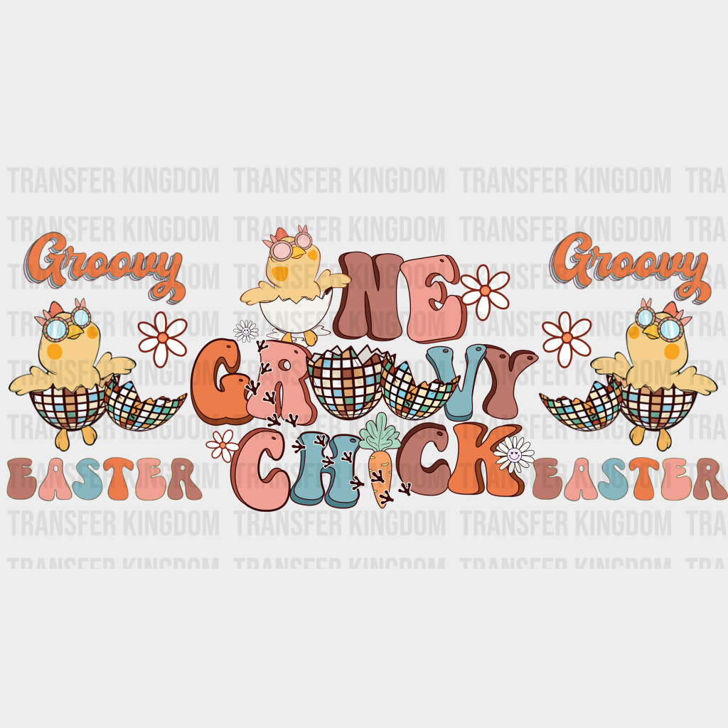 One Groovy Chick Easter UV DTF Transfer Cup Wrap UV DTF Sticker - Transfer Kingdom