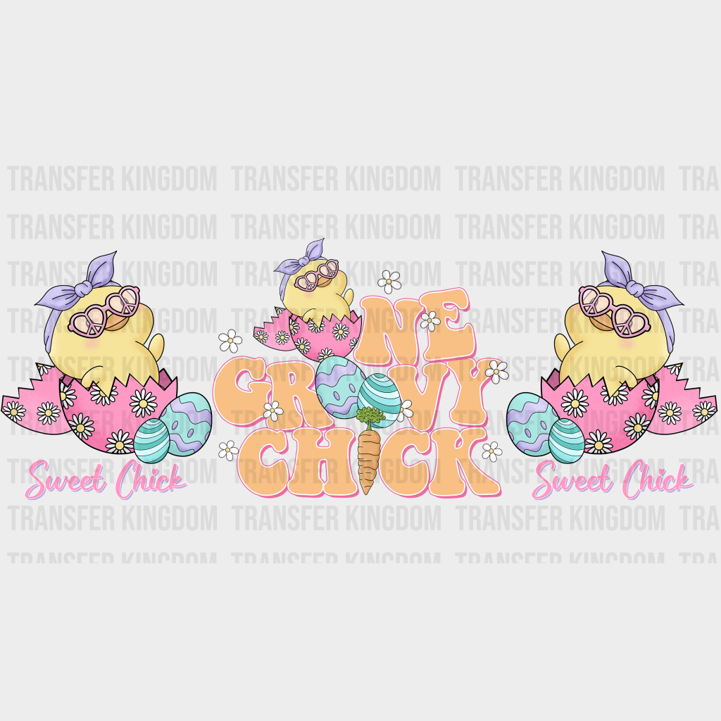 One Groovy Chick Easter UV DTF Transfer Cup Wrap UV DTF Sticker - Transfer Kingdom