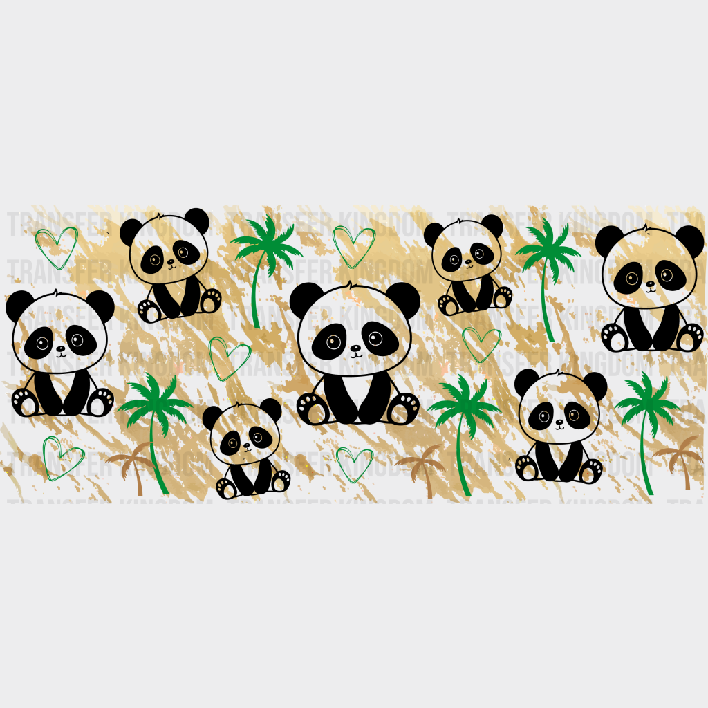 Panda Forest Uv Dtf Transfer Cup Wrap Sticker