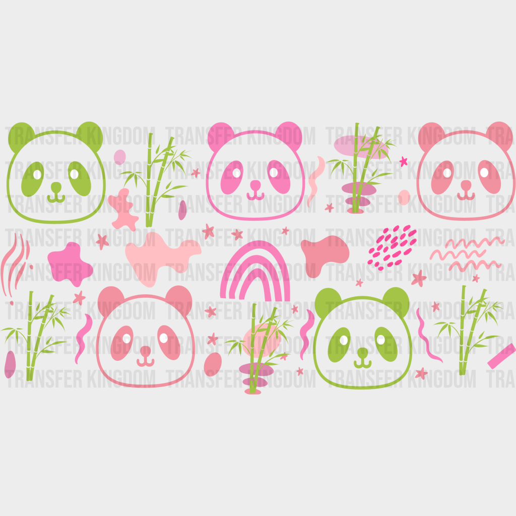 Panda Uv Dtf Transfer Cup Wrap Sticker