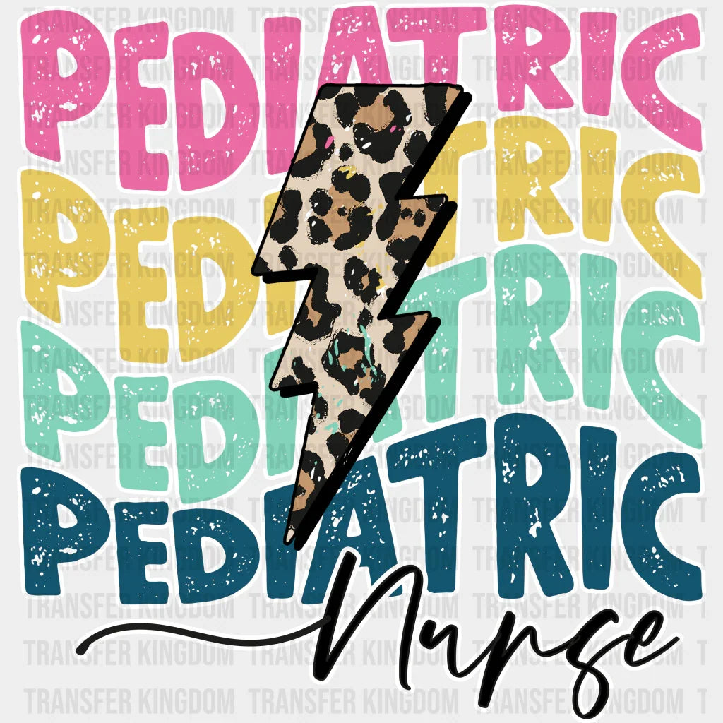 Pediatric Nurse Lightning Design - Dtf Transfers Unisex S & M (10’’) / Light Color See Imaging