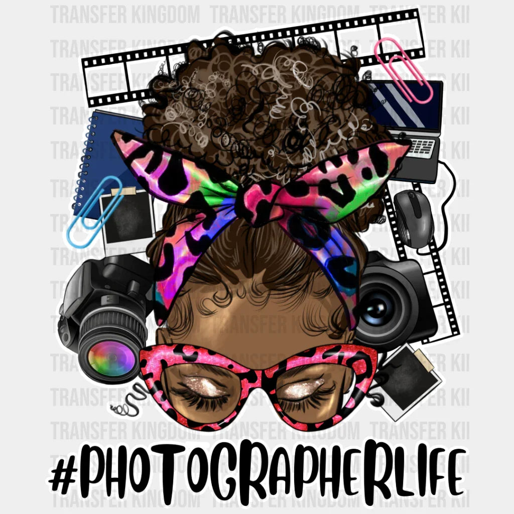 Photography Girl Design - Dtf Heat Transfer Unisex S & M (10’’) / Light Color See Imaging