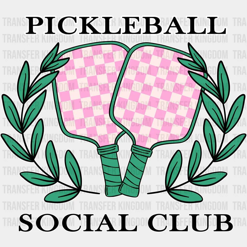 Pickleball Social Club - Dtf Heat Transfer Unisex S & M (10’’) / Light Color Design (See Imaging)