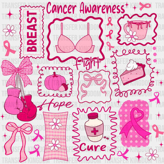 Pink Breast Cancer Awareness Design Breast Cancer Awareness DTF Transfer