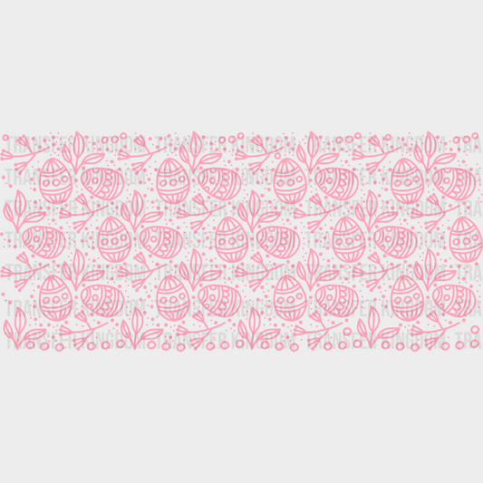 Pink Eggs Drawing - Easter Cup Wrap Uv Sticker Permanent Dtf Decal