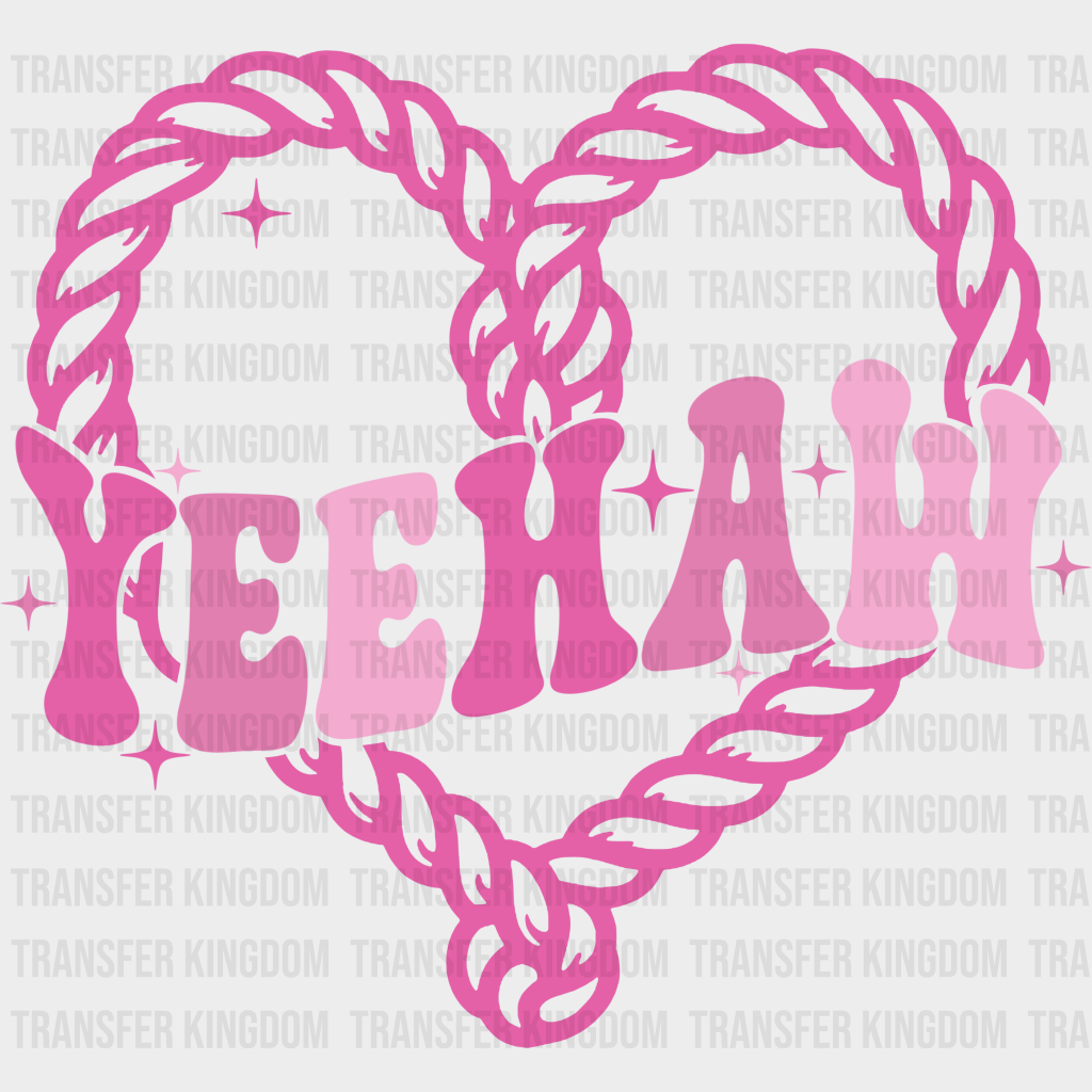 Pink Heart Yeehaw Design - Cowgirl Dtf Transfers