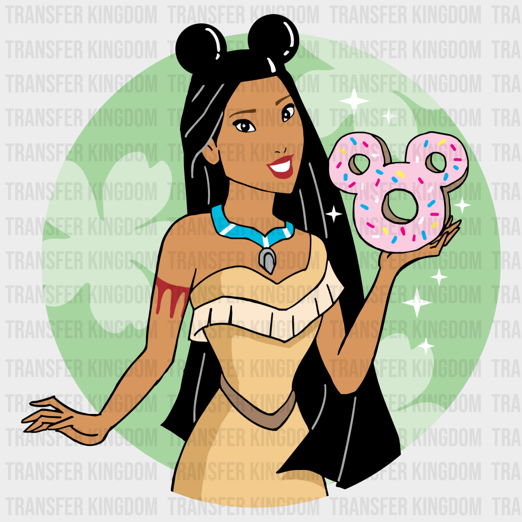 Pocahontas Disney Snacks Mickey Ears Design - Dtf Heat Transfer Unisex S & M ( 10 )