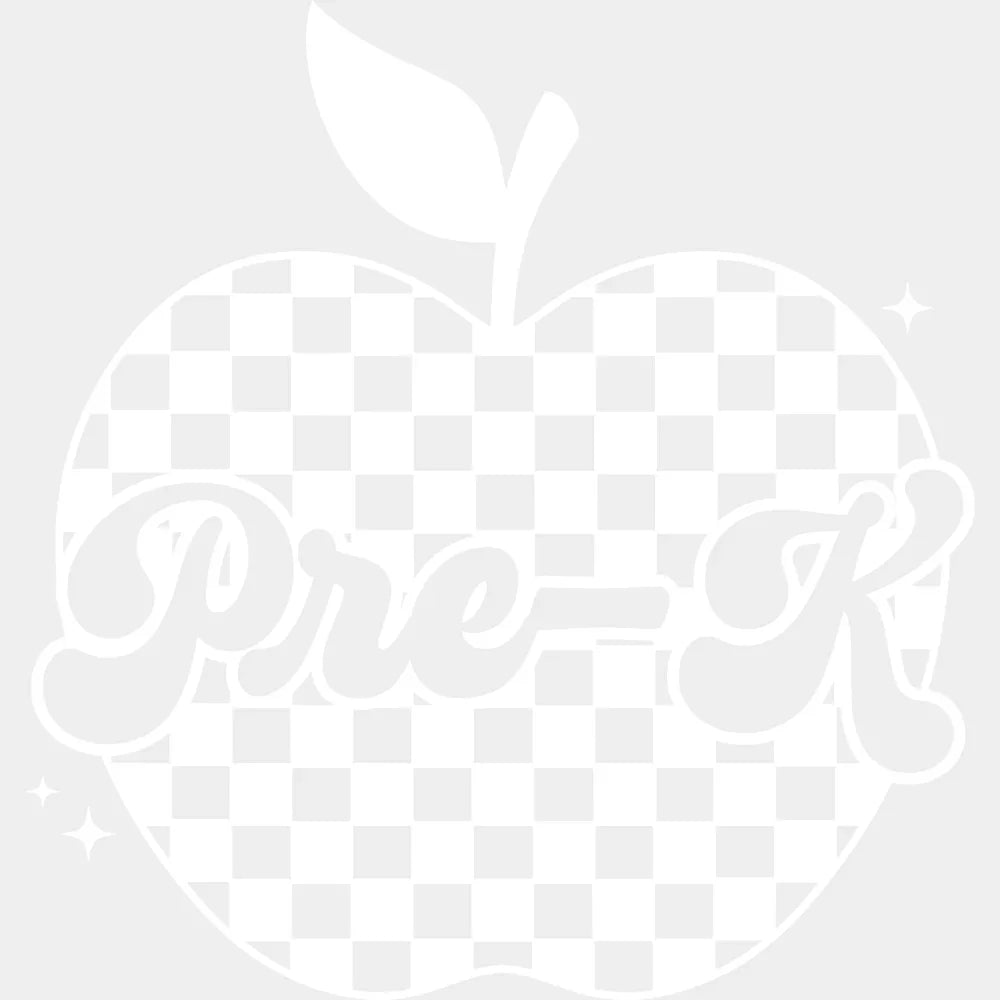 Pre-K B&W - Back To School DTF Transfer Adult Unisex - S & M (10’’) / Light Color Design (See Imaging)