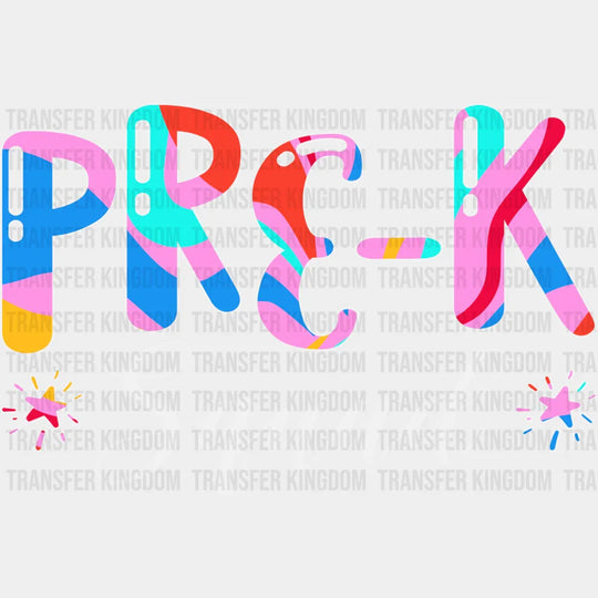 Pre-K Squad Design - Dtf Heat Transfer Unisex S & M (10’’) / Light Color See Imaging