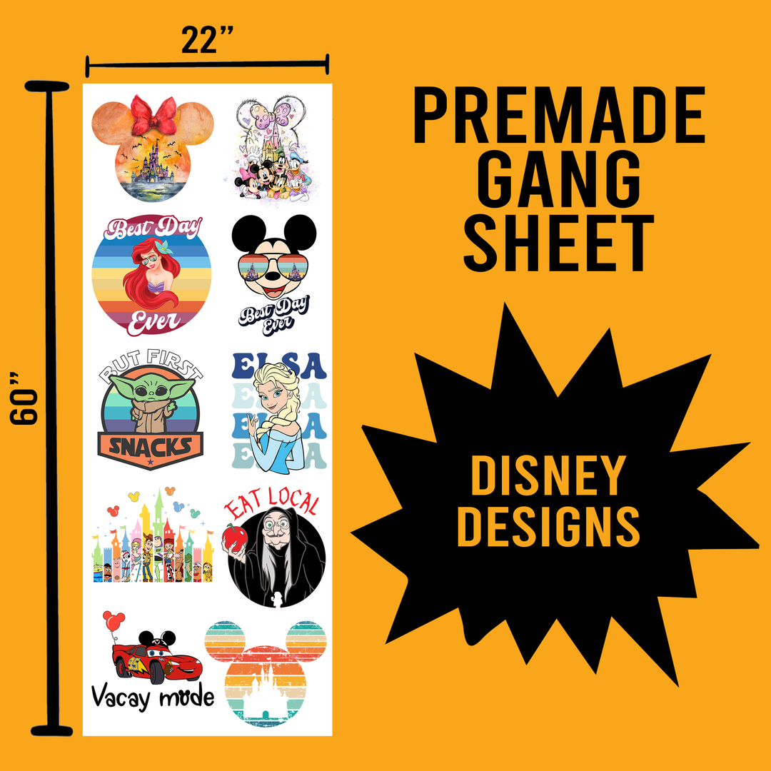 Disney Premade Gang sheet-22X60