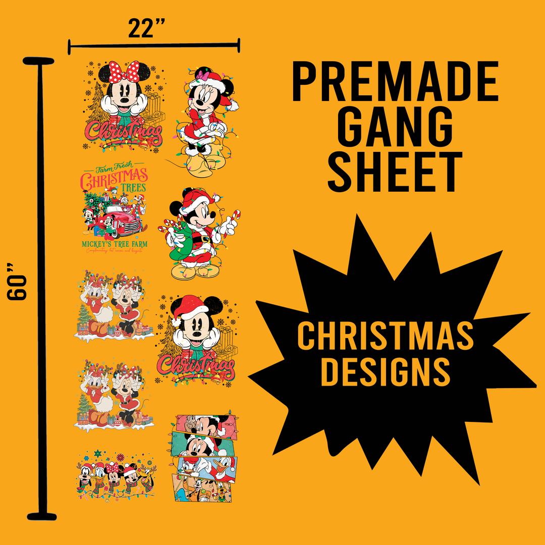 Christmas Premade Gang sheet-22X60-Disney Christmas Designs