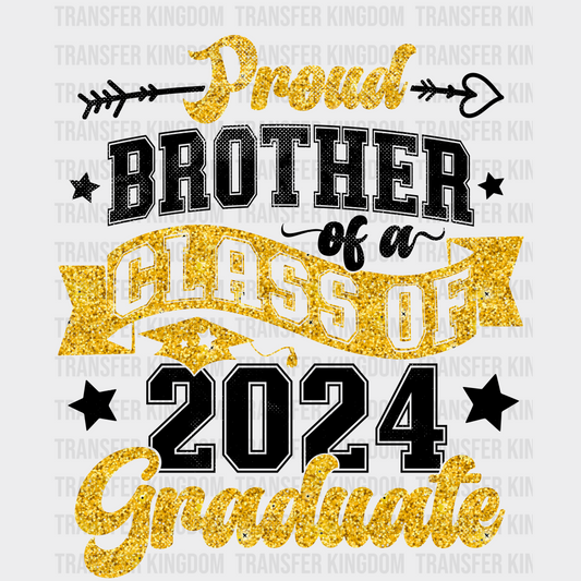Proud Brother Of A Class 2024 Graduate Design - Dtf Heat Transfer Unisex S & M (10’) / Dark Color