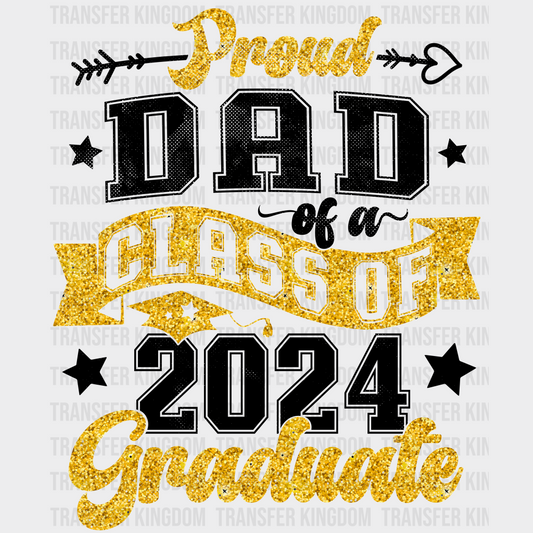 Proud Dad Of A Class 2024 Graduate Design - Dtf Heat Transfer Unisex S & M (10’) / Dark Color See