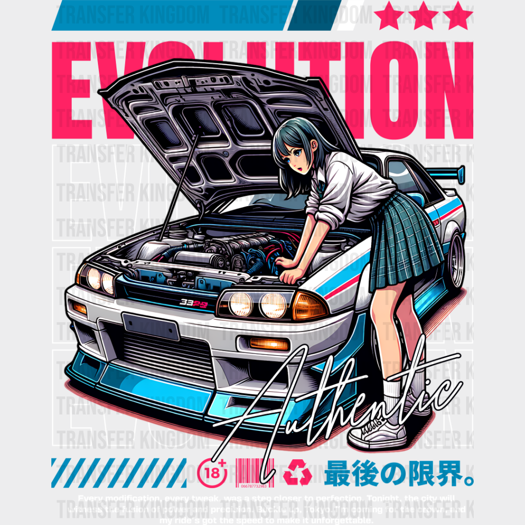 R34 Gtr Girl - Anime Dtf Heat Transfer