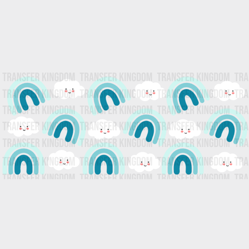 Rainbows And Clouds Uv Dtf Transfer Cup Wrap Sticker
