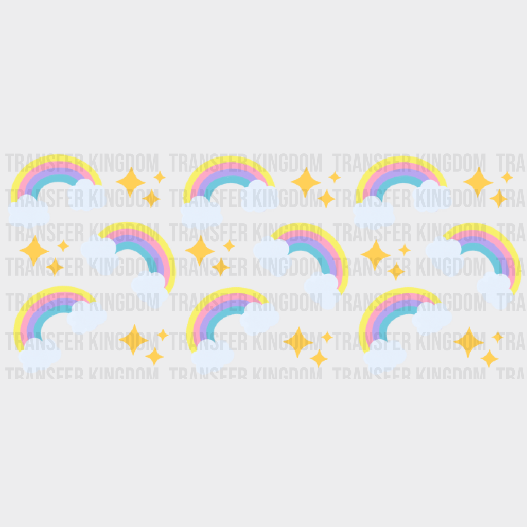 Rainbows And Stars Uv Dtf Transfer Cup Wrap Sticker