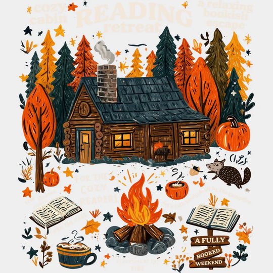 Reading Retreat - Reading DTF Transfer Adult Unisex - S & M (10’’) / Light Color Design (See Imaging)