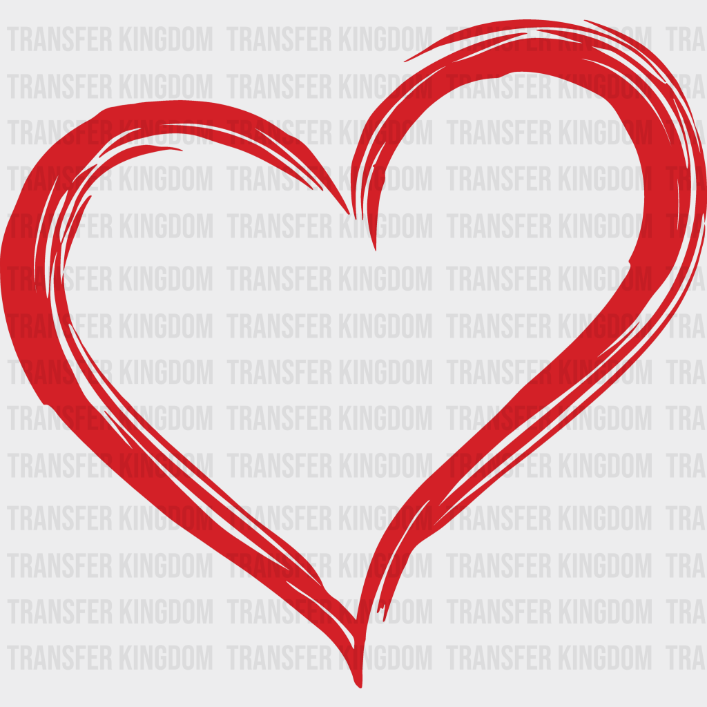 Red Heart Valentines Day Design - Dtf Heat Transfer