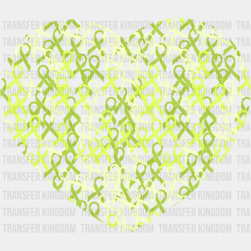 Ribbon Heart Design - Lymphoma Dtf Heat Transfer